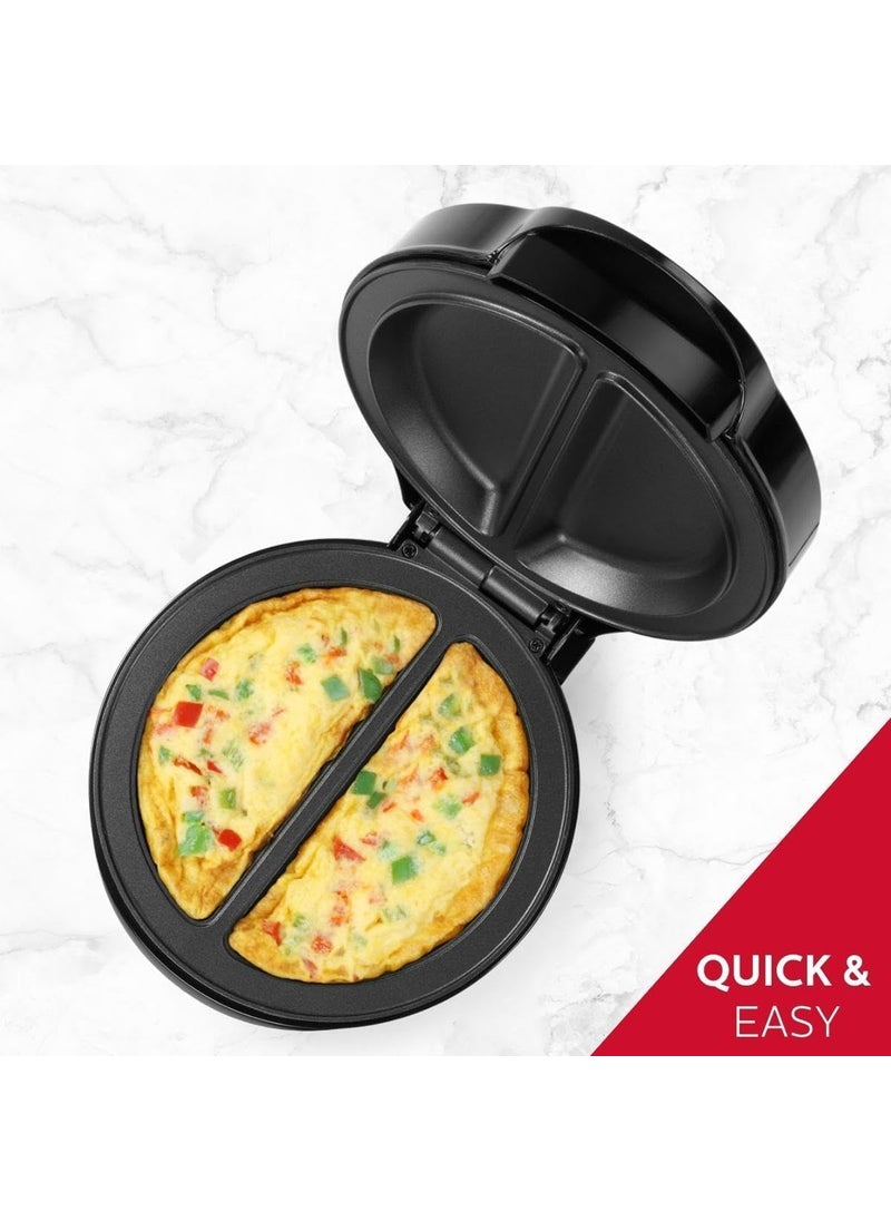NEXXON Electric Omelette Maker NonStick Automatic Omelet Maker Dual Section Egg Cooker Machine for Quick Easy Breakfast Compact Portable Kitchen Appliance Best Omelette Maker