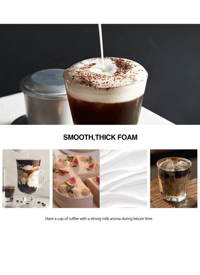 USB Rechargeable Electric Foam Maker, Milk Frother Handheld with 2 Heads, Suitable for Latte, Cappuccino, Hot Chocolate, Egg (White)