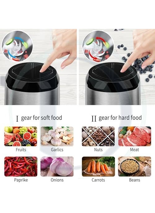 Food ChopperBy DZOVAG Food Processor Mini Electric 2L 350W Meat Grinder with 4 BiLevel Blades Stainless Steel Mincer for Kitchen Vegetable Onion Garlic Salad Baby Food Fruit Nuts