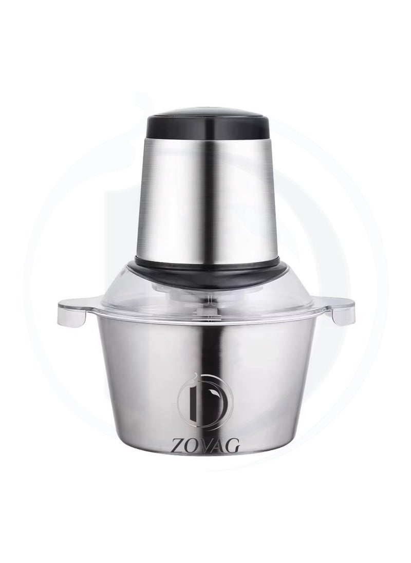 Food ChopperBy D ZOVAG Food Processor Mini Electric 2L 350W Meat Grinder with 4 BiLevel Blades Stainless Steel Mincer for Kitchen Vegetable Onion Garlic Salad Baby Food Fruit Nuts
