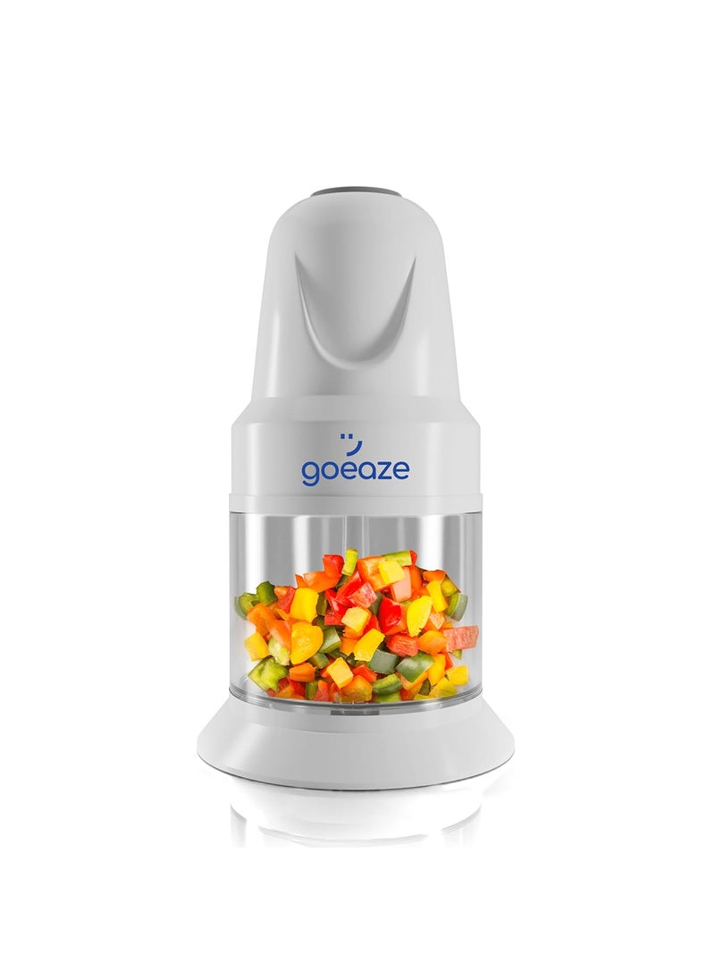 GoEaze Electric Mini Food Processors Choppers 400W Powerful DC Motor Silent Operation Precision Blades Spacious Container Easy Cleaning White