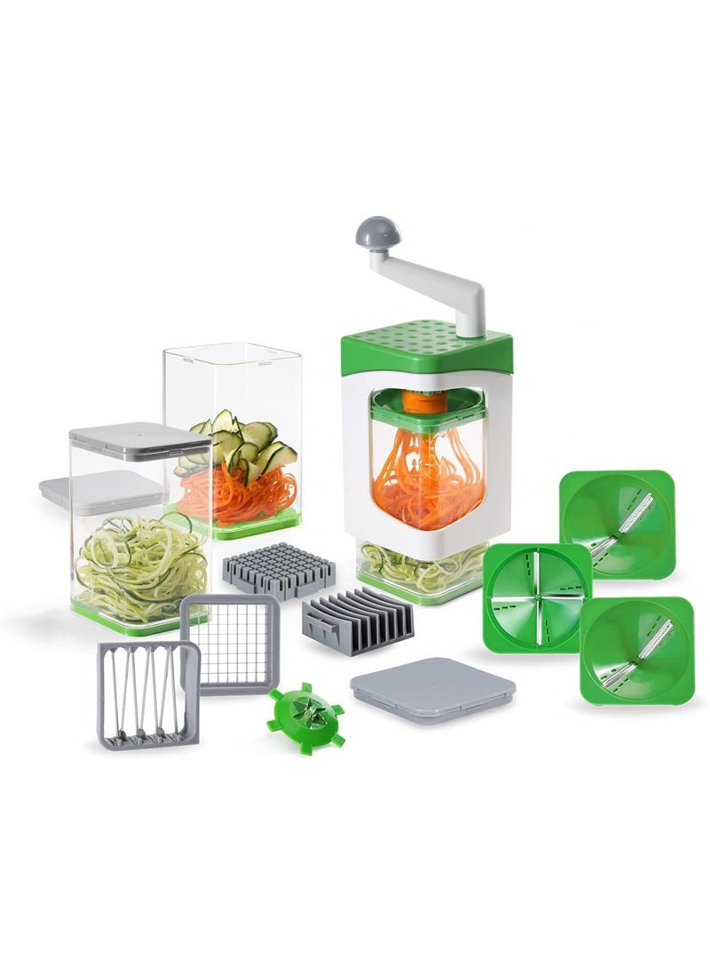 SHIKSHAPATRI 7 in 1 Kitchen Vegetable Food Processor Spiralizer Vegetable Spiralizer for Zucchini Carrots Potatoes Sweet Potatoes Julietti Spiral Cutter with Container