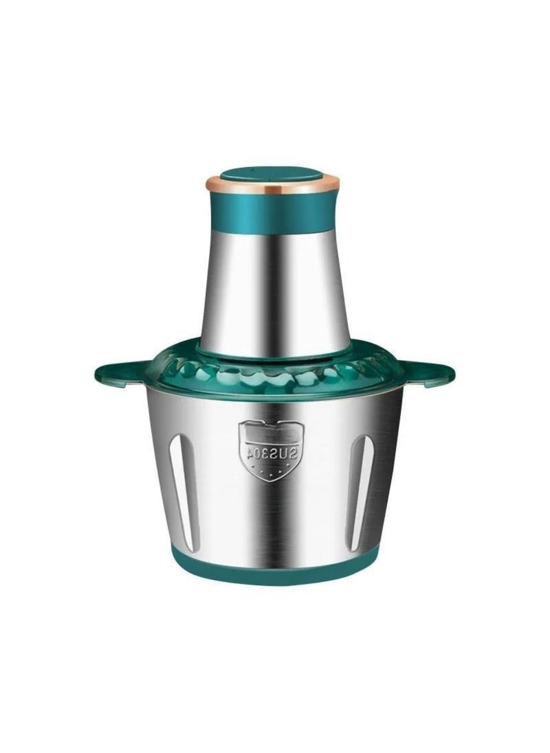 DZOVAGS Food Chopper 2L Stainless Steel Electric Meat Grinders Food Processor with 4 Sharp Blades for Baby Food Meat Nuts Onion Vegetables Green DGddfc