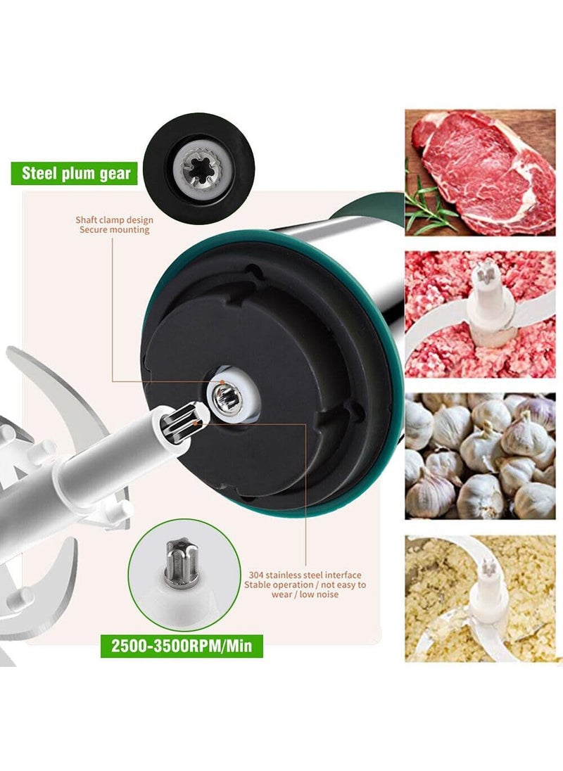 DZOVAGS Food Chopper 2L Stainless Steel Electric Meat Grinders Food Processor with 4 Sharp Blades for Baby Food Meat Nuts Onion Vegetables Green DGddfc