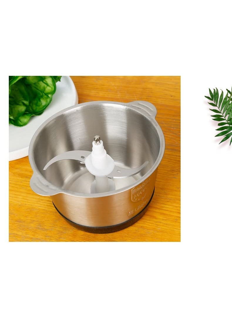 AMDROZ Electric Food ProcessorStainless Steel Food GrinderMeat Grinder Electric2L Three Levels Braking Function Easy Cleaning Stainless Steel Meat Chopper Meat Grinder