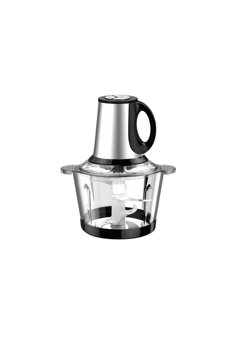 Delavala Electric Food ChopperFood ProcessorMeat Grinder Mixer Grinder 2L Glass Bowl 4 Sharp Steel Blade500W Food Grinder Machine for Meat Vegetable Fruit Nuts Blender Onion Garlic Spices