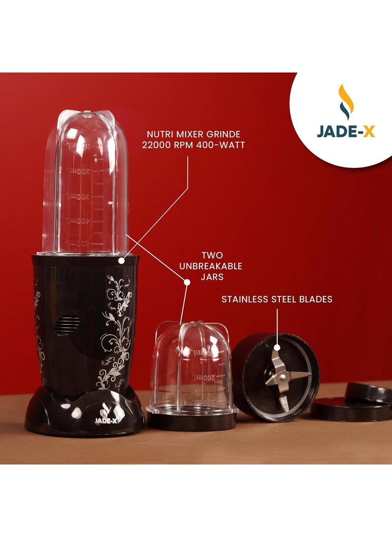 JADEX Nutri Blender Powerful and Compact Personal Blender for Healthy Smoothies and More Black