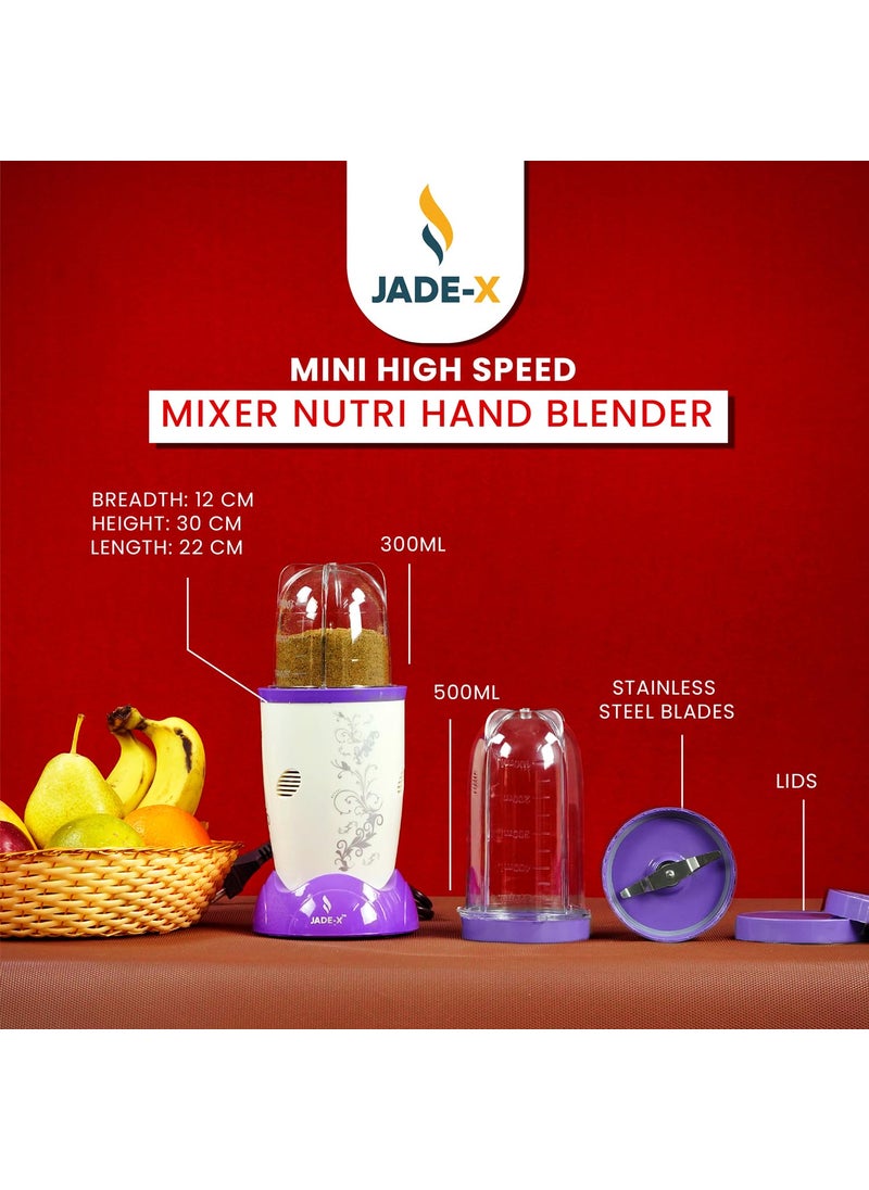 JADEX Nutri Blender Powerful and Compact Personal Blender for Healthy Smoothies and More Violate
