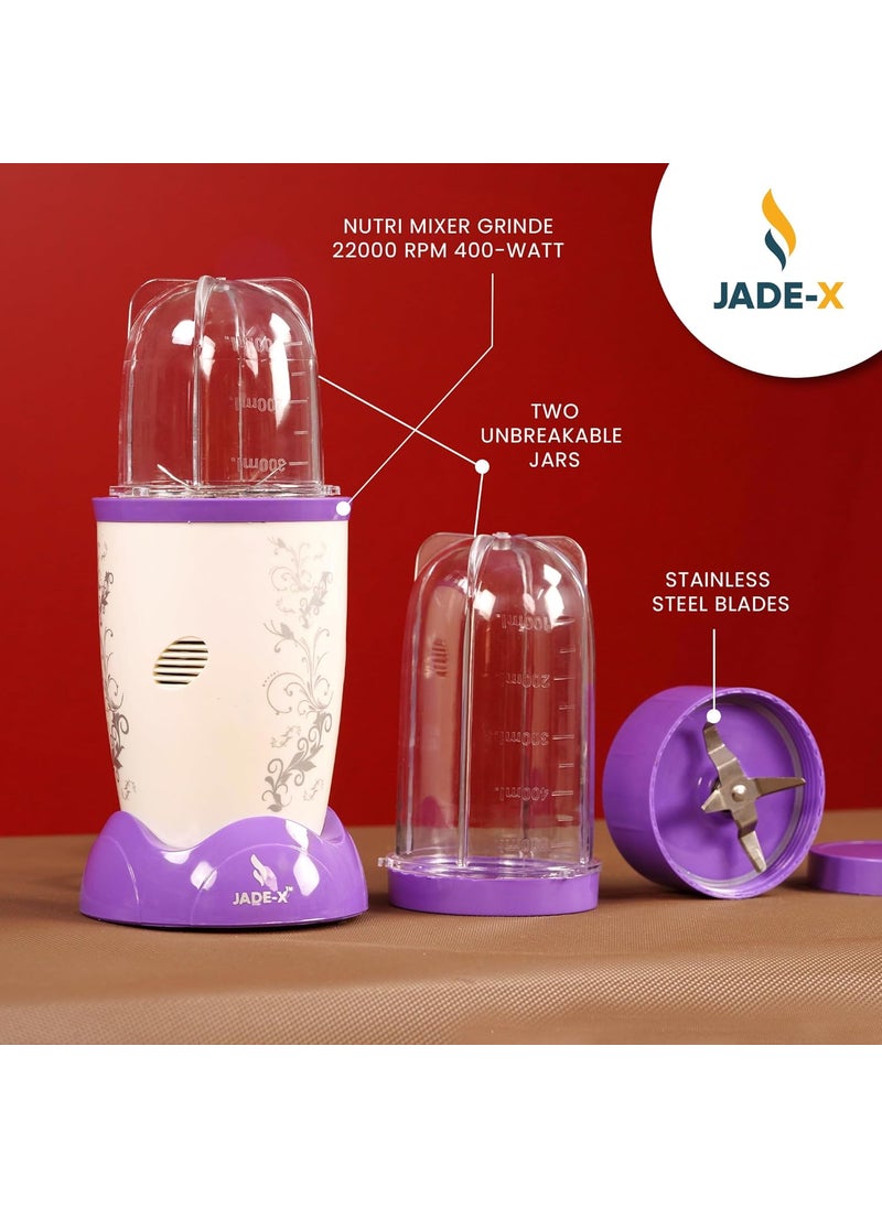 JADEX Nutri Blender Powerful and Compact Personal Blender for Healthy Smoothies and More Violate