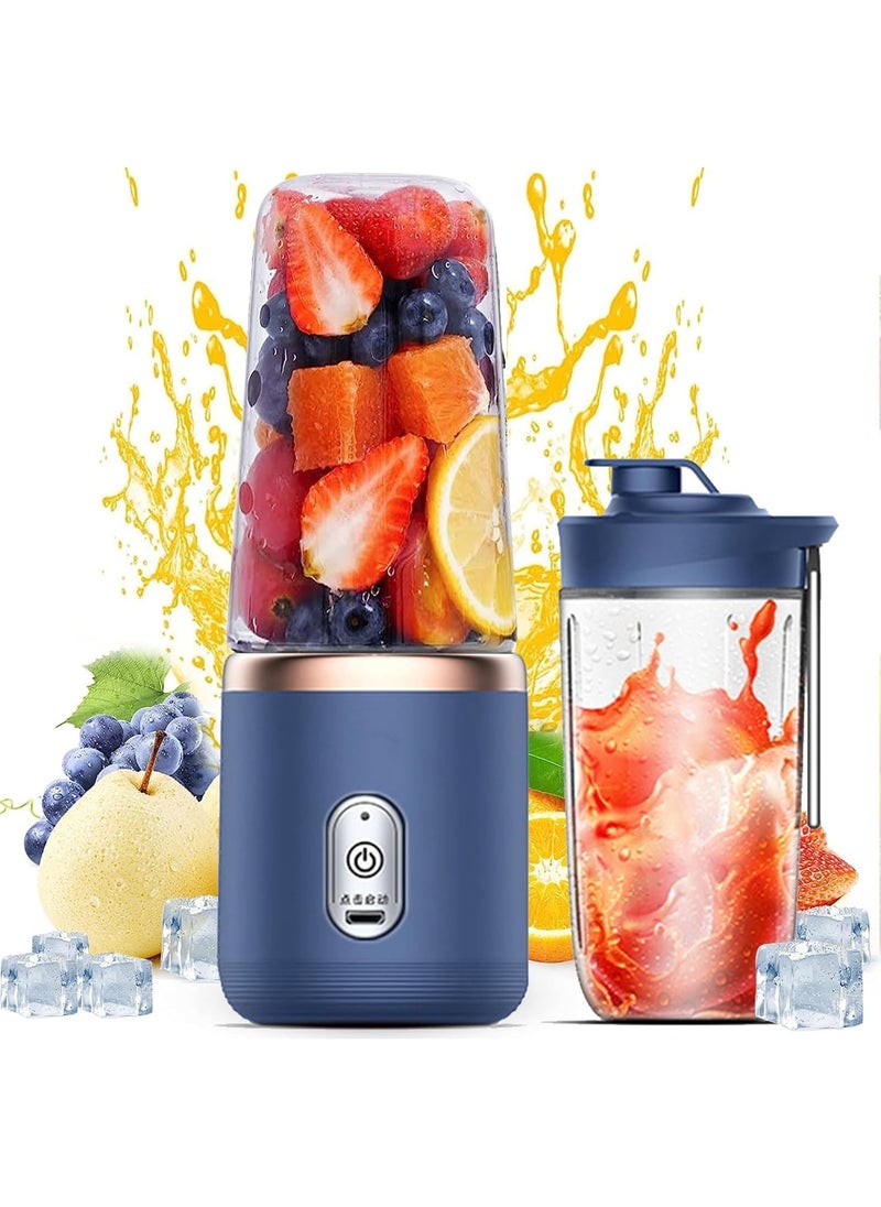 BLIXAR Portable Blender Personal Blender USB Rchargeable Mini Blender for Shakes and Smoothies 400ML Portable Fruit Veggie Juicer Cup With 6 Blades