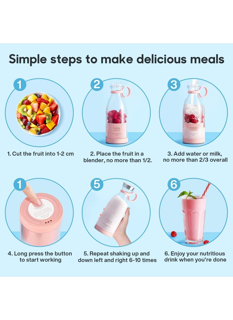 GEOMETRICGLITZ Electric Juicer Machine with Wireless Usb Mini Portable Blender Mixer Smoothie Bottle Blender Shake Maker Mixer Fruit Juice Vegetable Fruit Extractors