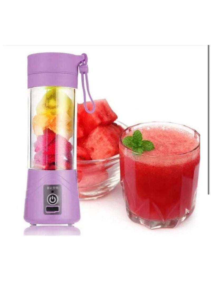Home Haven Electric Juicer 6 Blade Rechargable Portable USB Bottle Blender Shaker Mixer Grinder for Smothies and Juices For Juices Smoothies Cold Coffee 380ml Multicolor