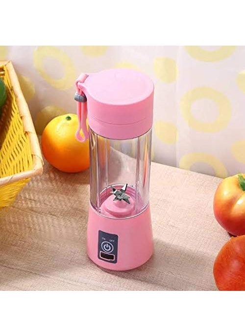 SEAHAVEN 4 Blades Portable USB Electric Blender Juicer Cup Plastic Fruit Juicer Grinder 380ml Juice Blender Fruit Juicer Bottle Multicolour