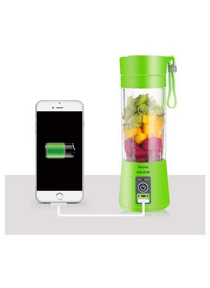 SEAHAVEN 4 Blades Portable USB Electric Blender Juicer Cup Plastic Fruit Juicer Grinder 380ml Juice Blender Fruit Juicer Bottle Multicolour