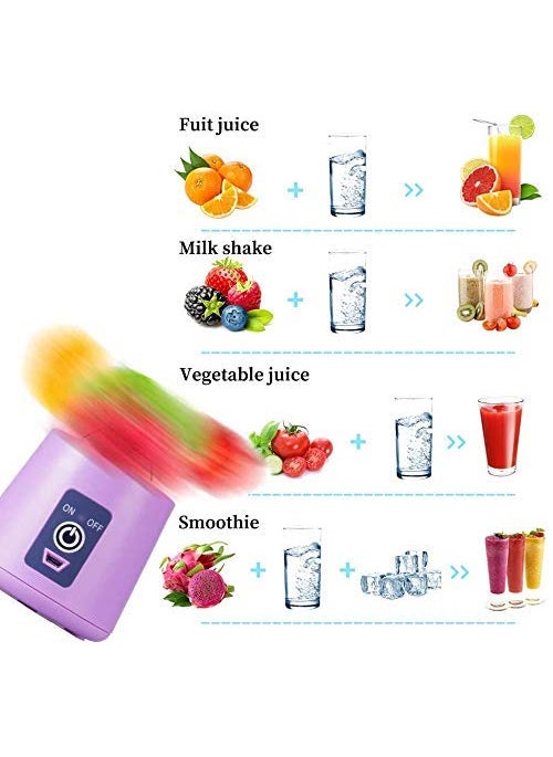 PIPALIYA Portable Electric USB Juice Maker Juicer Blender BottleGrinder Mixer6 Blades Rechargeable Bottle Multi Color