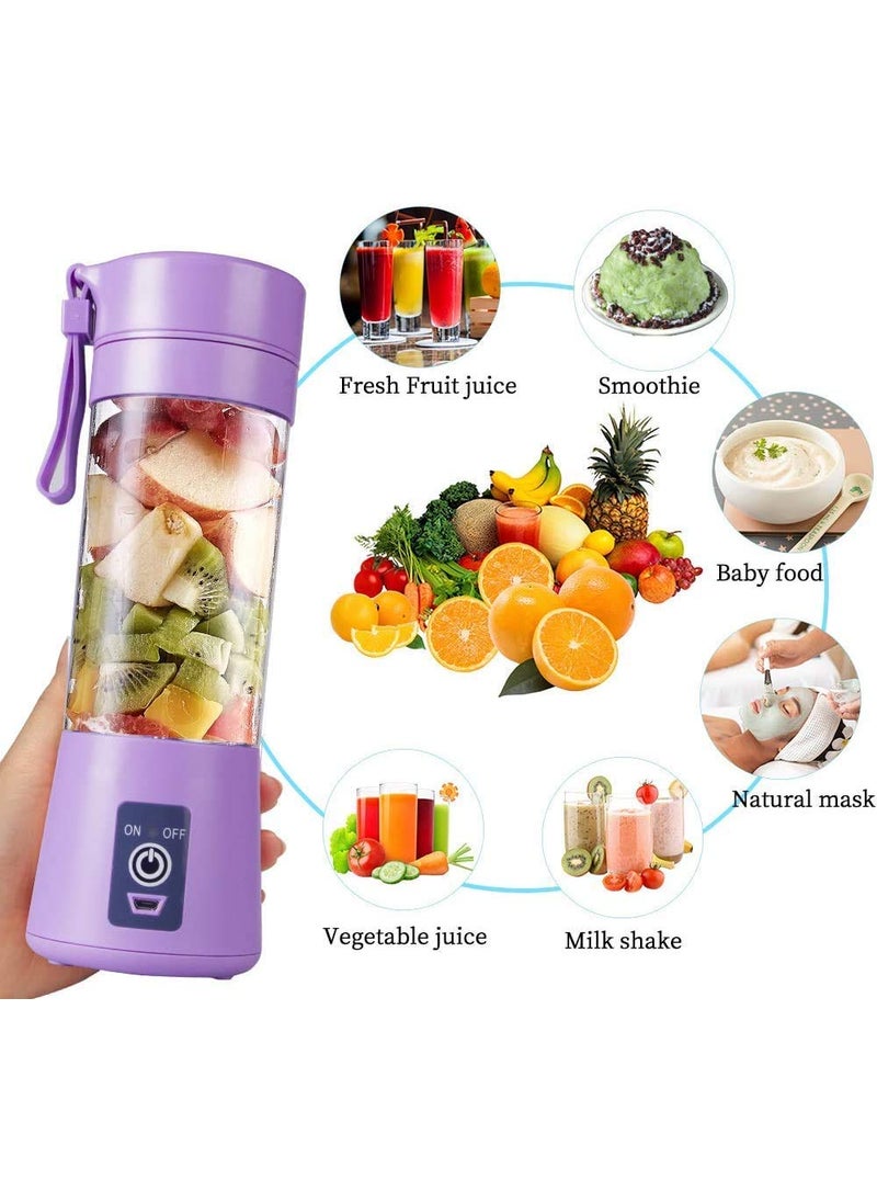 PIPALIYA Portable Electric USB Juice Maker Juicer Blender BottleGrinder Mixer6 Blades Rechargeable Bottle Multi Color