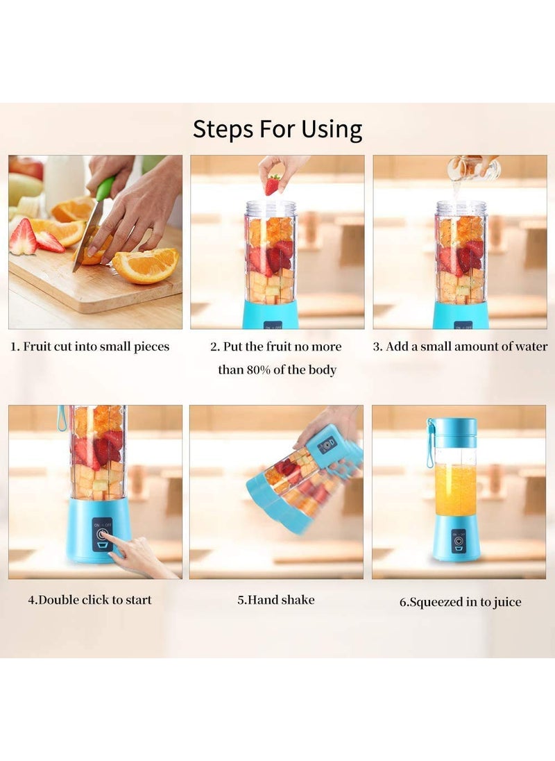 PIPALIYA Portable Electric USB Juice Maker Juicer Blender BottleGrinder Mixer6 Blades Rechargeable Bottle Multi Color
