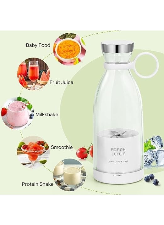 HBD Rechargeable Portable Electric Mini USB Juicer Bottle Blender for Making Juice Travel Juicer Mixer for All Fruits Hand Juicer Machine Multicolor 1 Pc