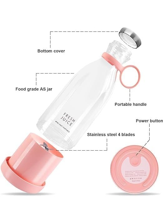 HBD Rechargeable Portable Electric Mini USB Juicer Bottle Blender for Making Juice Travel Juicer Mixer for All Fruits Hand Juicer Machine Multicolor 1 Pc