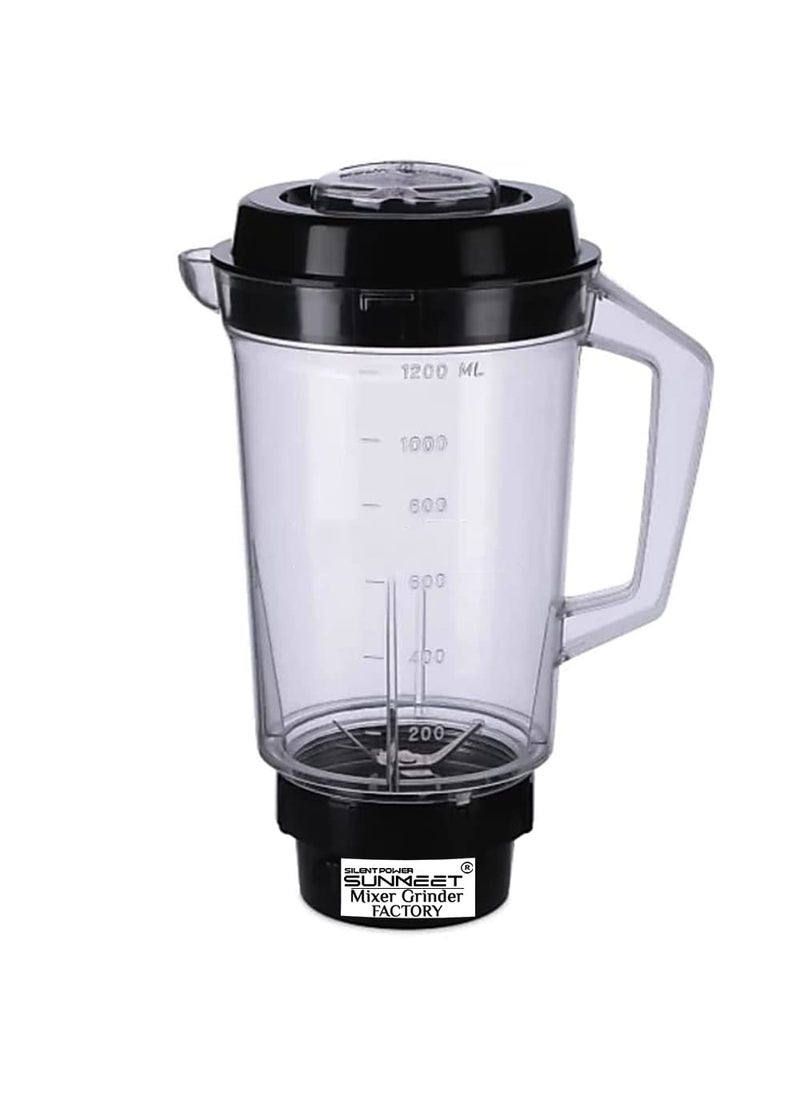 SilentPowerSunmeet Juicer Jar for Mixer Grinder Juicer Jar ABS Plastic Capacity 1200ML Black NMGF83