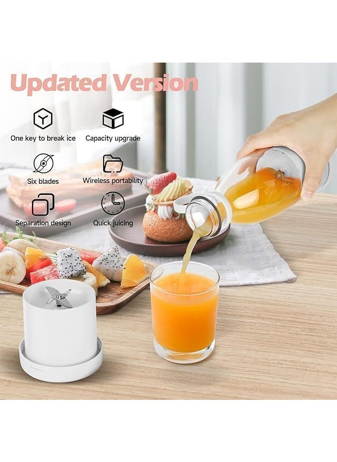 FYNESTRA USB Rechargeable Portable Blender Mini Juicer 4Blade Smoothie Maker Grinder Mixer for Home Office Gym Travel