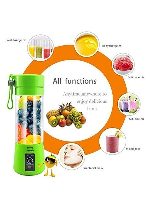 Saimaa Portable USB Juicer Blender 380Ml Bottle with Chargeable Battery USB CablePack of 1