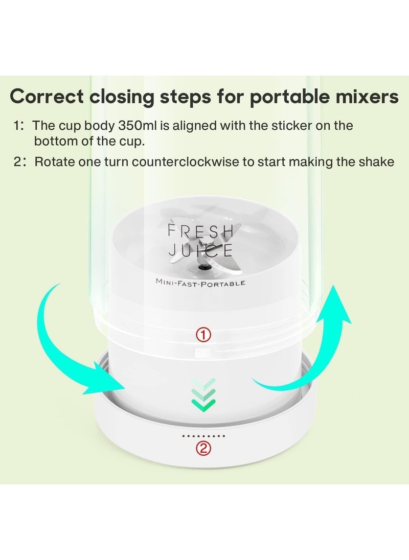 Portable Blender USB Rechargeable Mini Juicer Blender Electric Juicer Bottle Blender Grinder Mixer Blender for Juices Shakes and Smoothies Fruit Juicer Machine 420 ML Multicolour