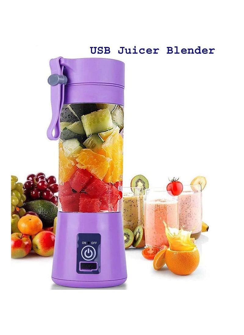 Krishna Zone Plastic Portable Usb Electric Smoothie Shaker And Maker Blender Juice Cup Purple