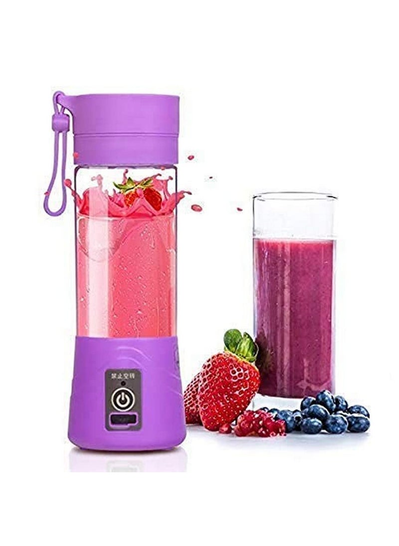 Krishna Zone Plastic Portable Usb Electric Smoothie Shaker And Maker Blender Juice Cup Purple