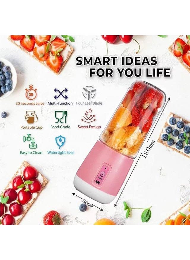 DIOXIT Portable Electric Mini Juice Maker Blender Grinder Mixer USB Rechargeable Mini Juicer Blender for Smoothies Juice and Shakes with 4 Powerful Blades