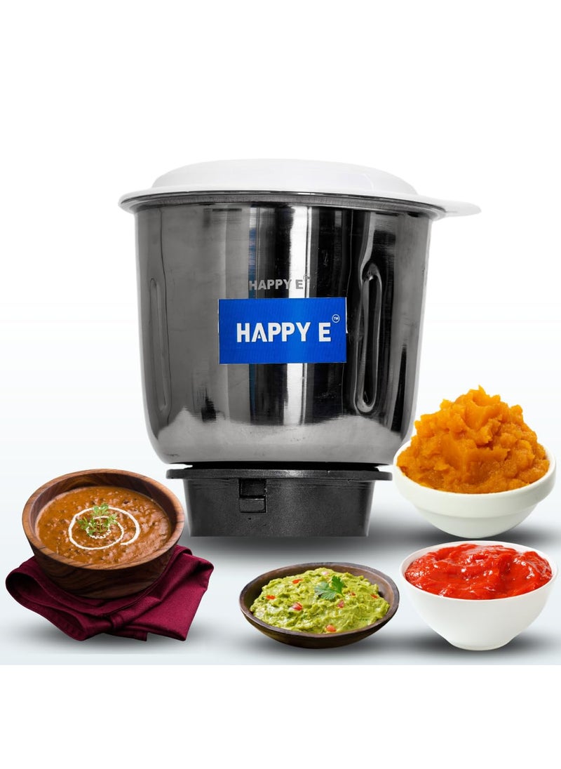 HAPPY E 1000ML Stainless Steel Grinder for MG Mixer Grinder Stainless Steel Mixi Jar Aluminum Base