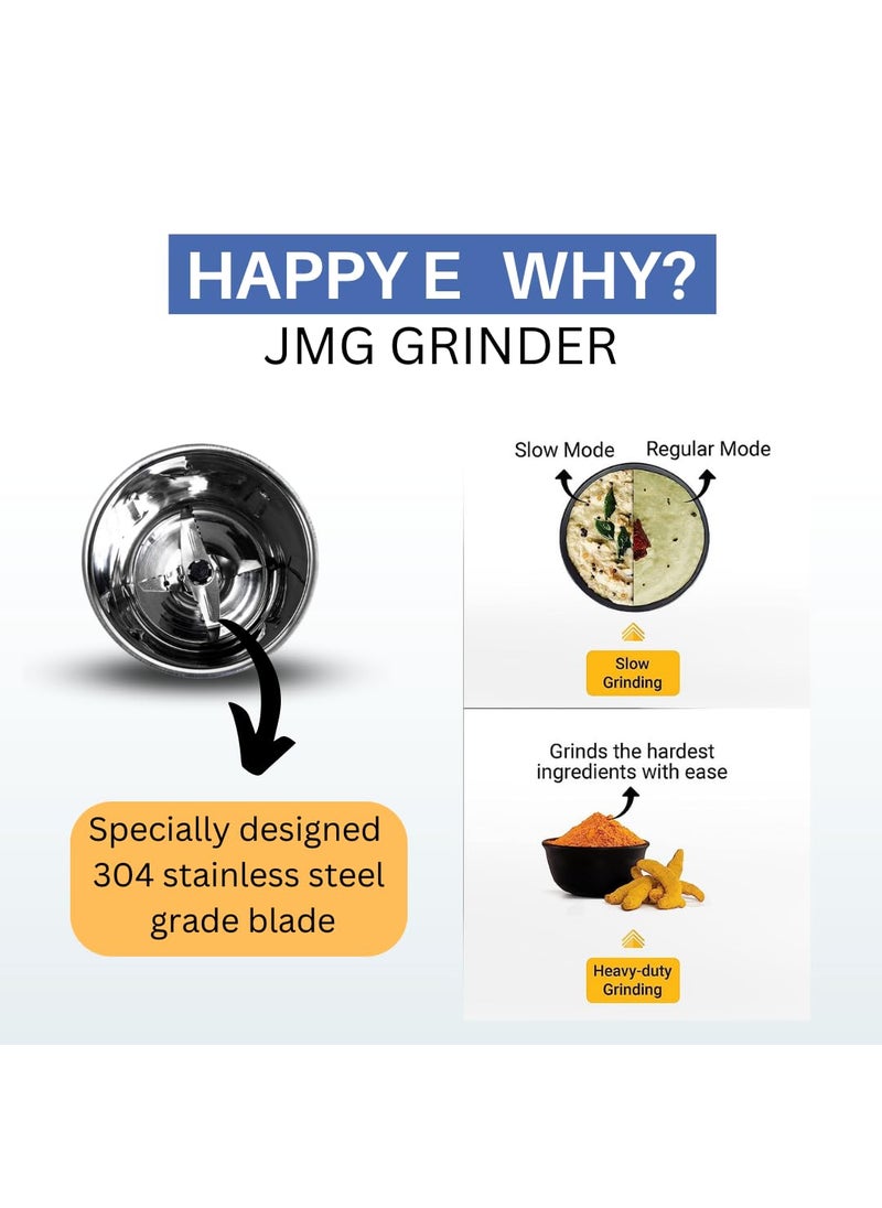 HAPPY E 1000ML Stainless Steel Grinder for Juicer Mixer Grinder Stainless Steel Mixi Jar Aluminum Base
