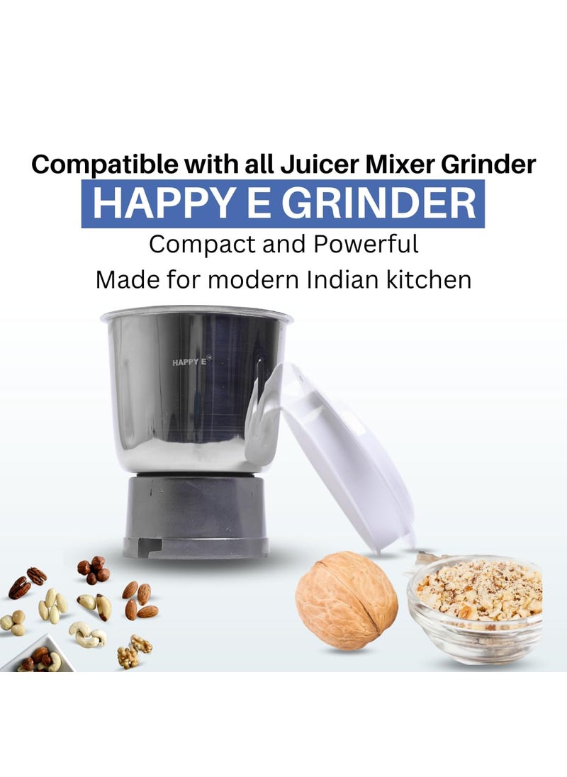 HAPPY E 1000ML Stainless Steel Grinder for Juicer Mixer Grinder Stainless Steel Mixi Jar Aluminum Base