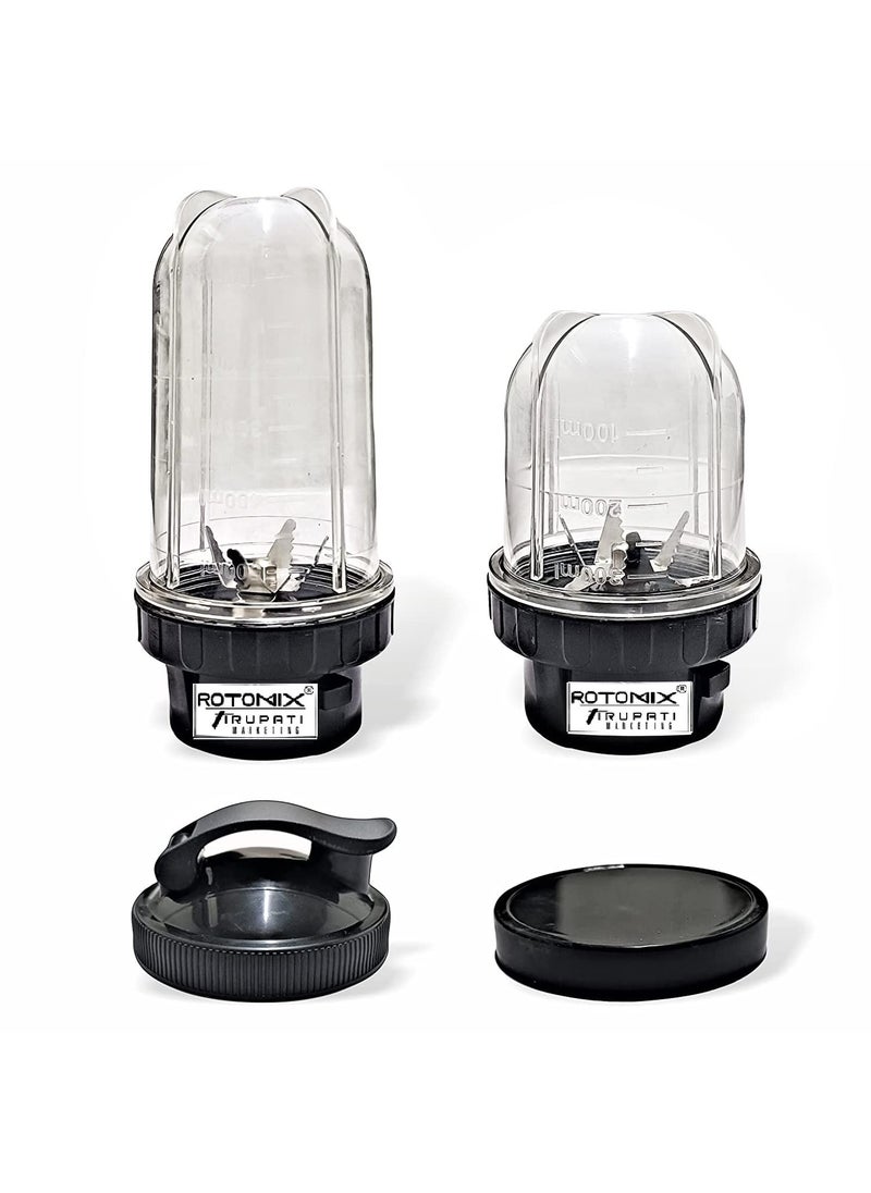 Rotomix Best Origional Super Bullet Jar Set for Mixer Grinder 2 Jar 530 ML 350 ML with Gym Sipper Cap BlackCompany Since 1984 Manufacturing Marketing Servicing