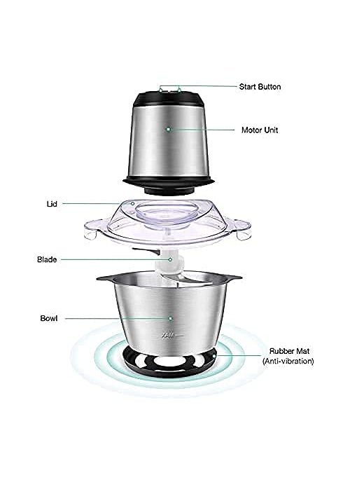 Gokich Stainless Steel Electric Meat Mixer Grinders with Bowl for Heavy Kitchen Food Chopper Mixer Meat Vegetables1 pcs