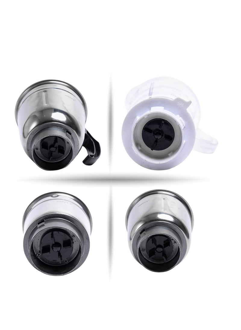 HAPPY E Mixer Grinder Jars 4Pack Set Mixer Jars Set for Blending Grinding Crushing