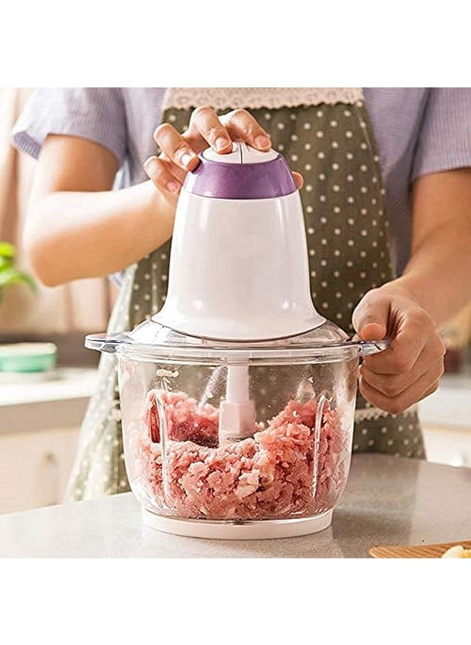 DORATIK Electirc Chopper for Kicthen Meat Grinders 2 Speed Modes One Touch Operation 304 Stainless Steel Bowl Food Processor with Egg Beater Vegetables Meat Onion Fruit Nuts Chopper