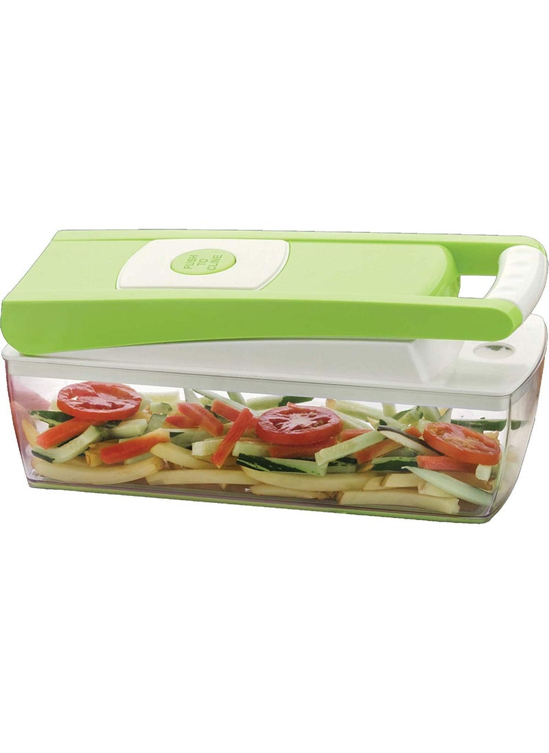 Expert Enterprise Plastic Fruit Vegetable Chopper 12 in 1 Box Green and White