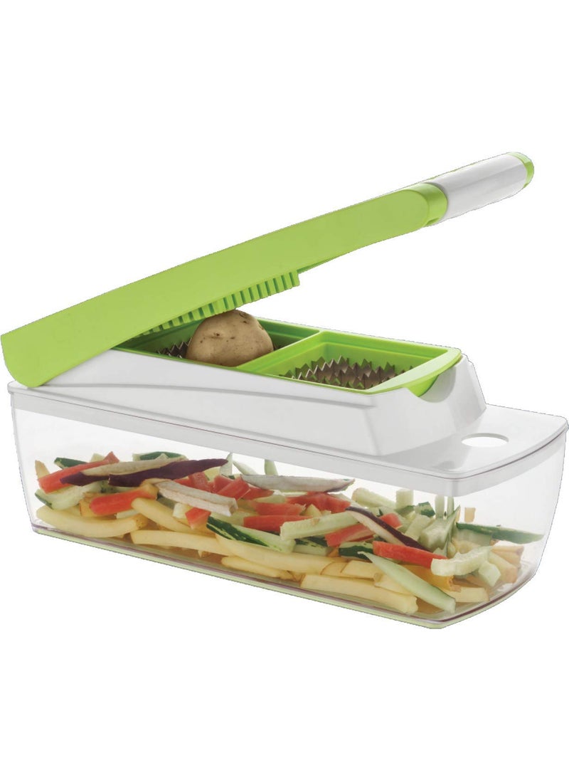 Expert Enterprise Plastic Fruit Vegetable Chopper 12 in 1 Box Green and White
