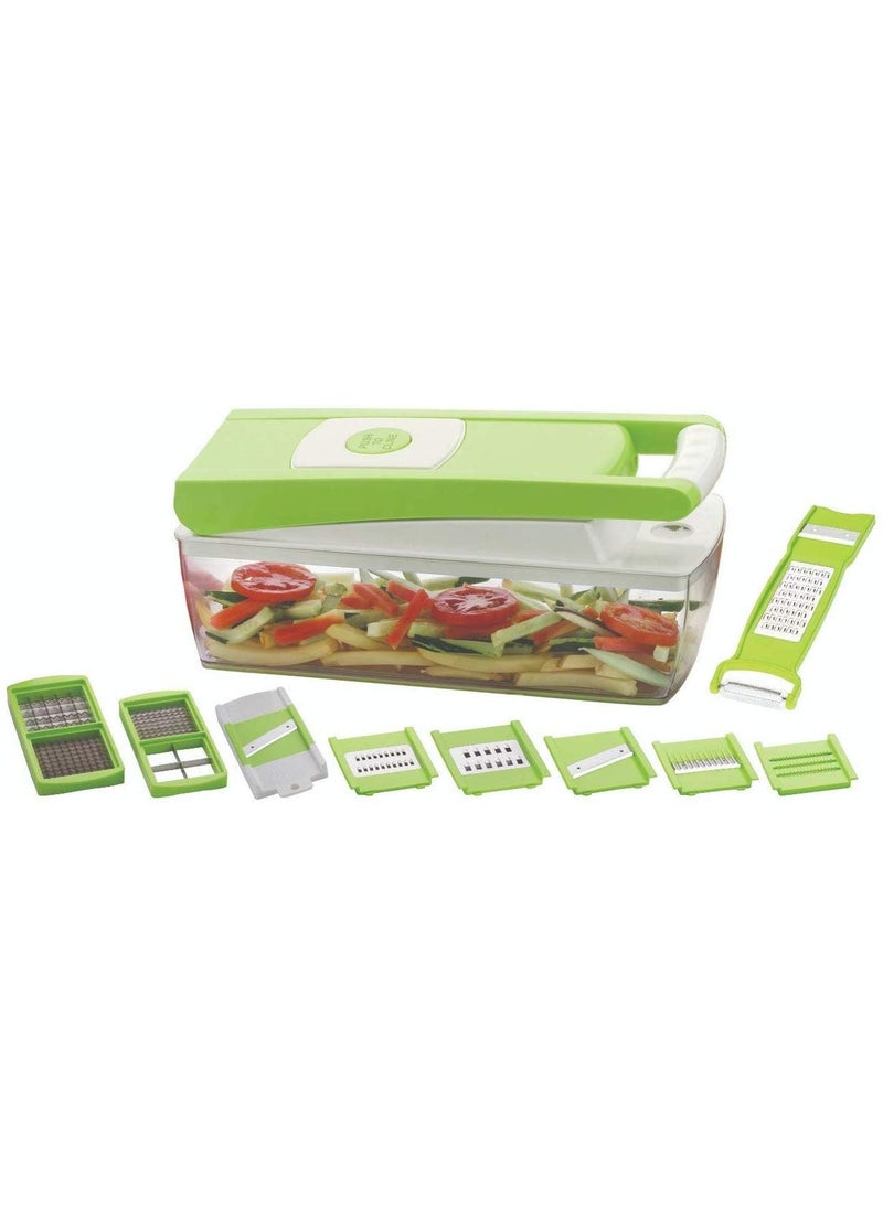 Expert Enterprise Plastic Fruit Vegetable Chopper 12 in 1 Box Green and White