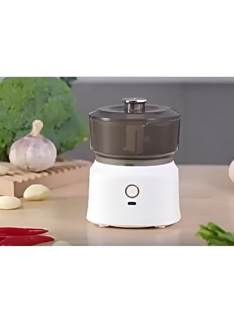 BAWALY Rechargeable Mini Wireless Electric Chopper Stainless Steel Blades One Touch Operation for Mincing Garlic Ginger Onion Vegetable Meat Nuts White 250 ML Pack of 1 45 Watts