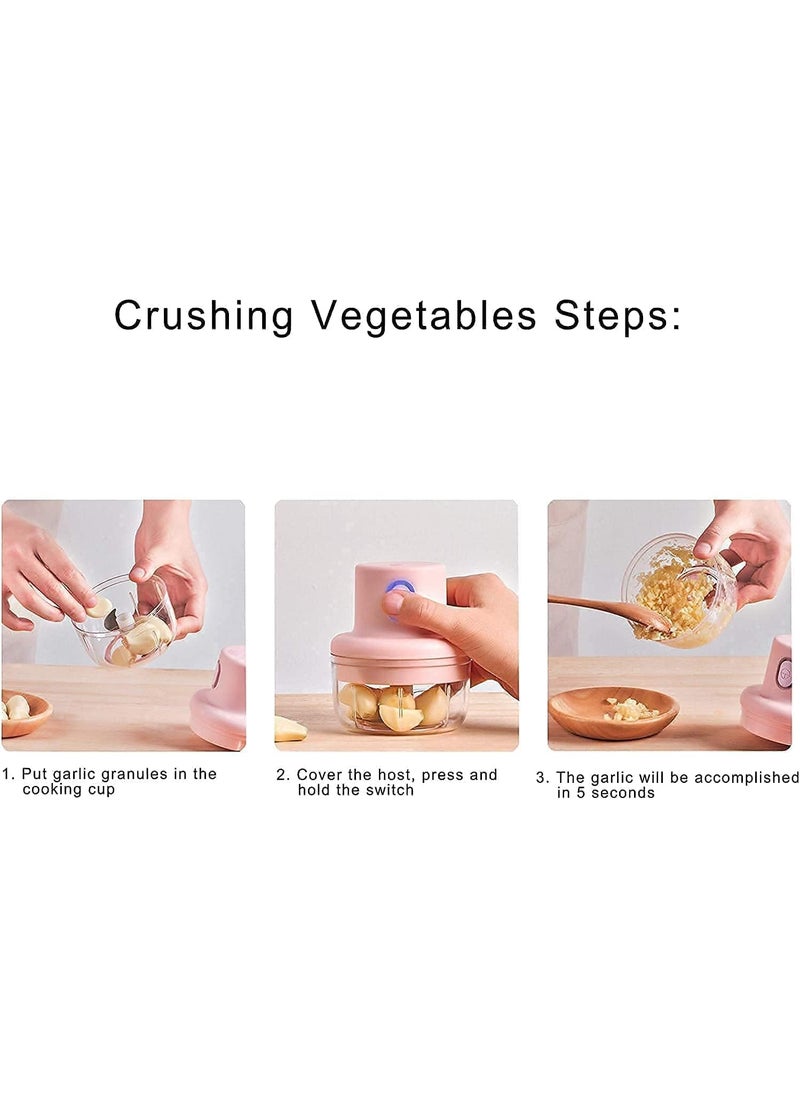 Atrangi Portable Electric Vegetable Chopper Garlic Blender Wireless USB Charging Waterproof