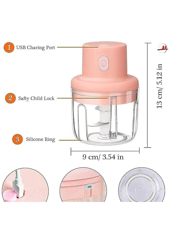 Atrangi Portable Electric Vegetable Chopper Garlic Blender Wireless USB Charging Waterproof
