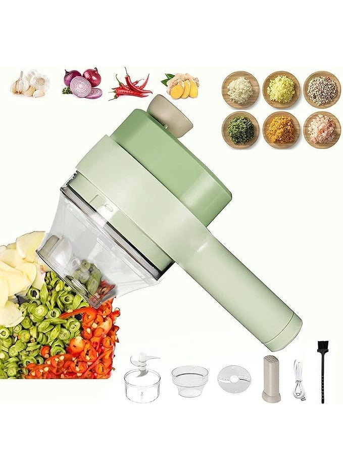 4 in 1 Portable Electric Vegetable Cutter Set Multifunction Cordless Electric Food Small Slicer Onion Dicer Cucumber Comfort Vegetable Cutter Surface Floor Cleaning 1pc