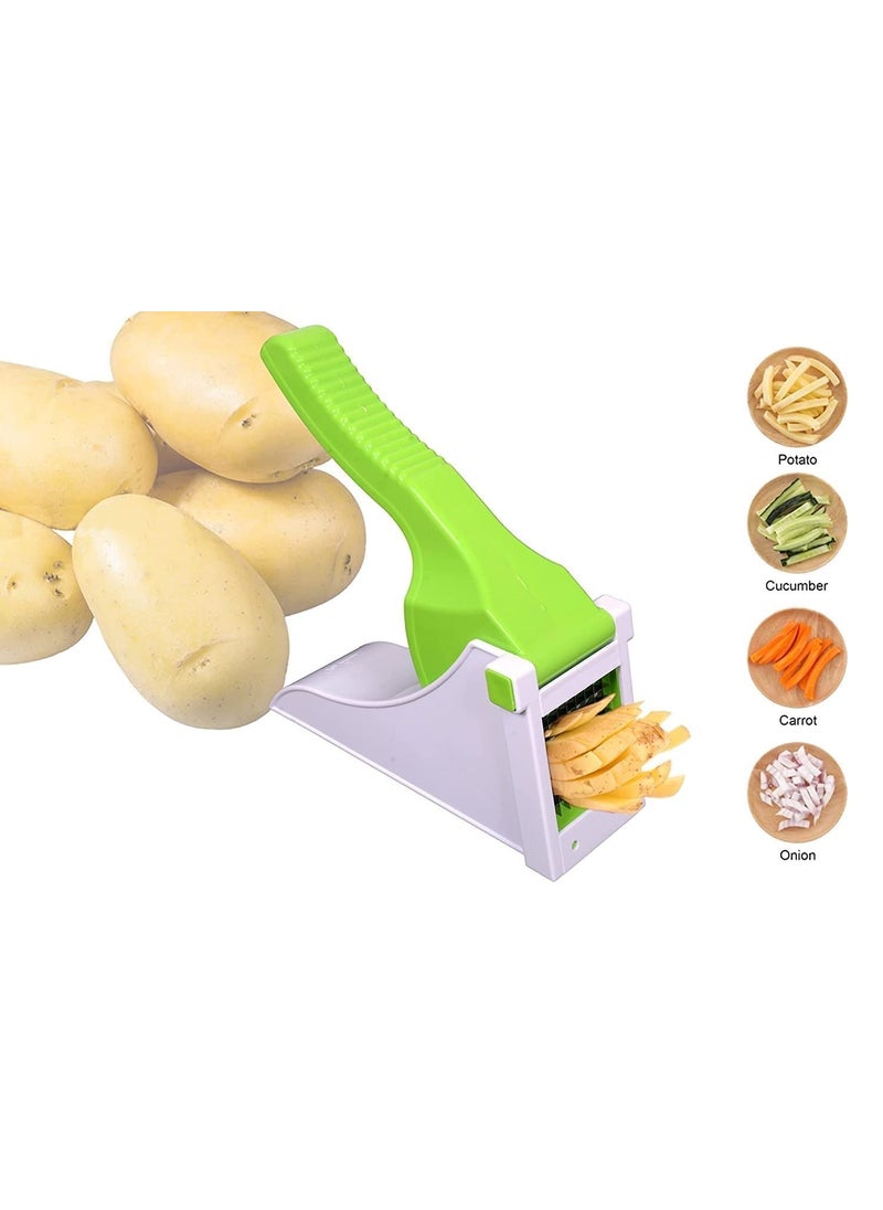 D ZOVAGS Chopper Potato Chipser French Fries Chips Maker Machine Vegetable Slicer Kitchen Tool Accessories Unbreakbale Green