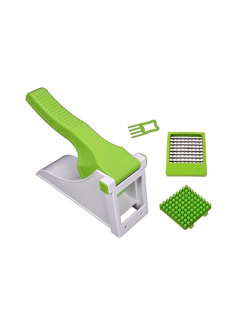 D ZOVAGS Chopper Potato Chipser French Fries Chips Maker Machine Vegetable Slicer Kitchen Tool Accessories Unbreakbale Green