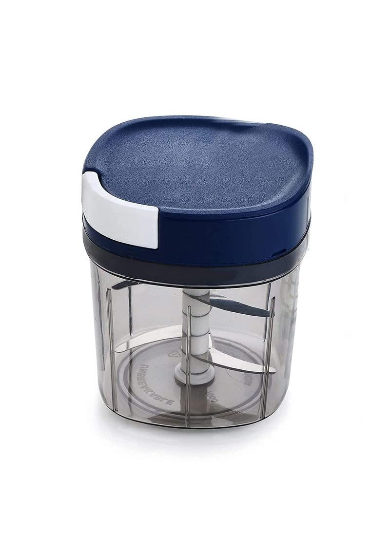 GLOBAL IMPEX Vegetable Square Quick Handy Dori Chopper1100ml 6 Steel Blade and 650 ml 3 Steel Blade Whisker Multipurpose Dry Fruit and Onion Speedy Chopper Machine for Kitchen Pack of 2