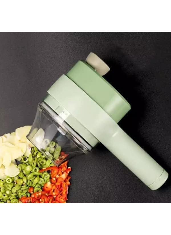 LD SHOP 4in1 Electric Vegetable Cutter MultiFunction Food Processor Chopper Garlic Masher Slicer Mini Kitchen Gadget for Effortless Cooking Pack of 1