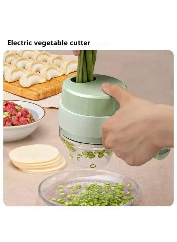 LD SHOP 4in1 Electric Vegetable Cutter MultiFunction Food Processor Chopper Garlic Masher Slicer Mini Kitchen Gadget for Effortless Cooking Pack of 1