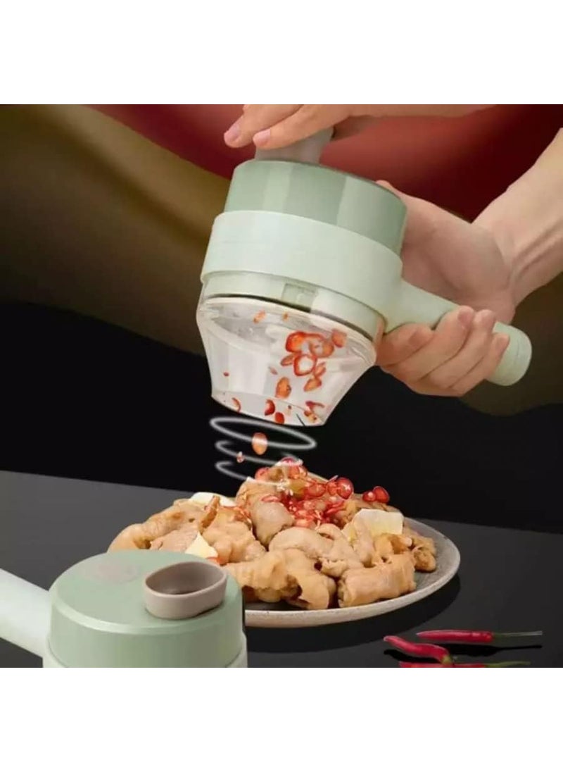 LD SHOP 4in1 Electric Vegetable Cutter MultiFunction Food Processor Chopper Garlic Masher Slicer Mini Kitchen Gadget for Effortless Cooking Pack of 1